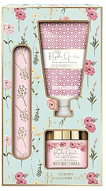 Zestaw - Baylis & Harding Royale Garden Rose, Poppy & Vanilla Luxury Manicure Gift Set (h/cr/50ml + h/salt/70g + n/file) — Zdjęcie N1