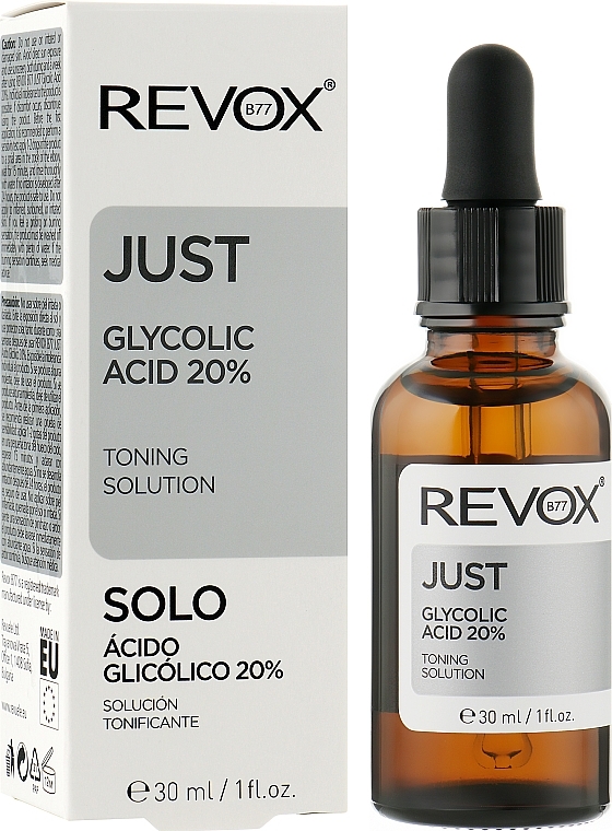 Kwas glikolowy - Revox Just Glycolic Acid 20% Toning Solution — Zdjęcie N2