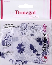 Czepek prysznicowy, 9298, biały w fioletowe kwiaty - Donegal Shower Cap — Zdjęcie N1