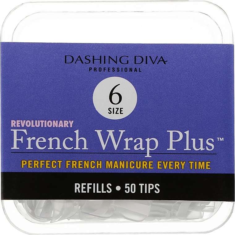 Tipsy - Dashing Diva French Wrap Plus White 50 Tips (Size 6) — Zdjęcie N1