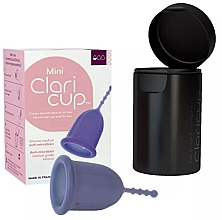 Silikonowy kubeczek menstruacyjny z etui, rozmiar 0 (mini) - Claripharm Claricup Menstrual Cup — Zdjęcie N1
