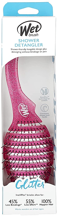 Szczotka do wszystkich rodzajów włosów, różowa - Wet Brush Shower Detangler Pink Glitter — Zdjęcie N1