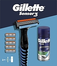 Zestaw - Gillette Sensor 3 (razor/1pc + foam/75ml + refil/5pcs) — Zdjęcie N2
