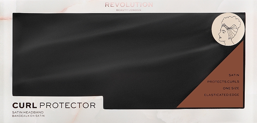 Opaska kosmetyczna, czarna - Revolution Haircare Satin Headband Black — Zdjęcie N1