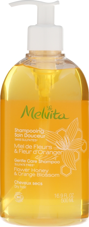 Delikatny szampon do włosów suchych Miód i kwiat pomarańczy - Melvita Gentle Nourishing Shampoo — Zdjęcie N3