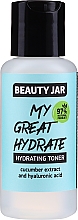 Nawilżający tonik do twarzy Ekstrakt z ogórka i kwas hialuronowy - Beauty Jar My Great Hydrate Hydrating Toner — Zdjęcie N1