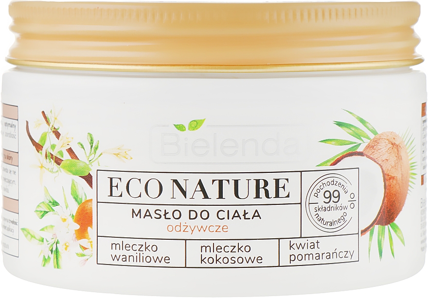 Odżywczy olejek do ciała - Bielenda Eco Nature Body Butter Vanilla Coconut Milk Orange Blossom — Zdjęcie N1