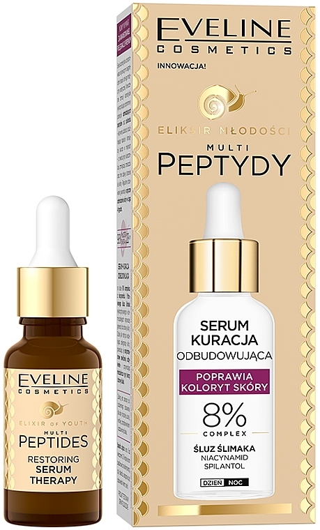 Serum-kuracja odbudowująca do twarzy - Eveline Cosmetics Elixir Of Youth Multi Peptides Restoring Serum Therapy — Zdjęcie N1