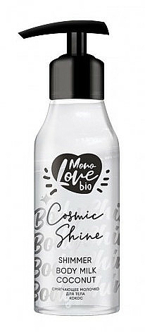 Kokosowe mleczko do ciała ze świecącymi drobinkami - MonoLove Bio Shimmer Body Milk Coconut Cosmic Shine