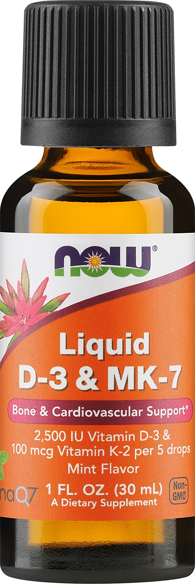 Płynna witamina D3 i MK-7 - Now Foods Liquid D-3 & MK-7 — Zdjęcie 30 ml