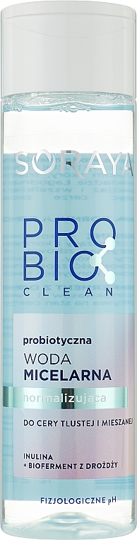 Probiotyczna woda micelarna normalizująca do cery tłustej i mieszanej - Soraya Probio Clean — Zdjęcie N1