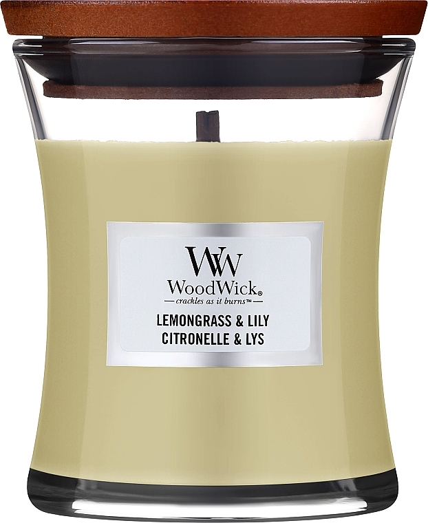 Świeca zapachowa w szkle - WoodWick Hourglass Candle Lemongrass & Lily  — Zdjęcie N1