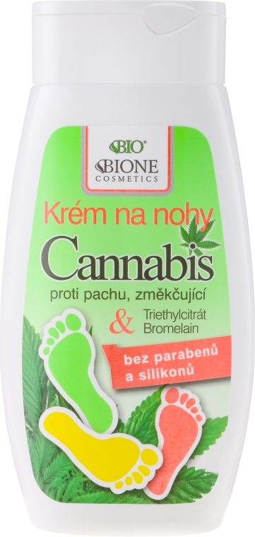 Krem do stóp z olejem konopnym - Bione Cosmetics Cannabis Foot Cream With Triethyl Citrate And Bromelain — Zdjęcie N1