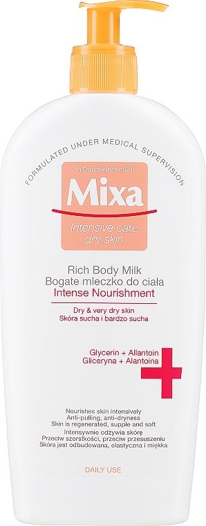 Bogate mleczko do ciała Intensywne odżywienie - Mixa Shea Nourish Body Milk — Zdjęcie N4