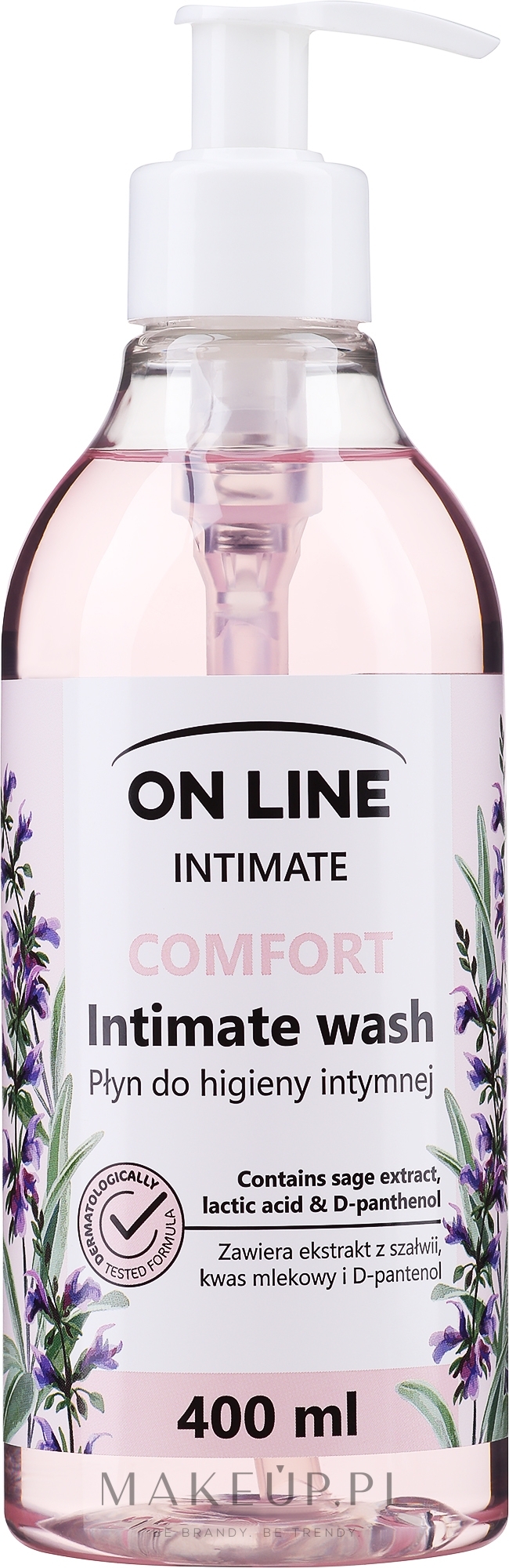Płyn do higieny intymnej z szałwią, kwasem mlekowym i d-panthenolem - On Line Intimate Comfort Intimate Wash — Zdjęcie 400 ml