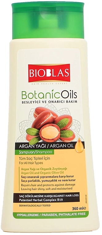 PRZECENA! Szampon przeciw wypadaniu włosów z olejkiem arganowym - Bioblas Botanic Oils Argan Oil Shampoo * — Zdjęcie N1