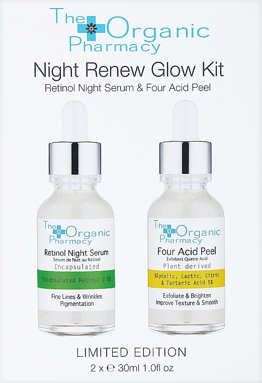 Zestaw kosmetyków do pielęgnacji twarzy - The Organic Pharmacy Night Renew Glow Kit (ser/2x30ml) — Zdjęcie N1