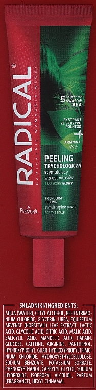 PRZECENA! Peeling trychologiczny do skóry głowy stymulujący wzrost włosów - Farmona Radical * — Zdjęcie N3