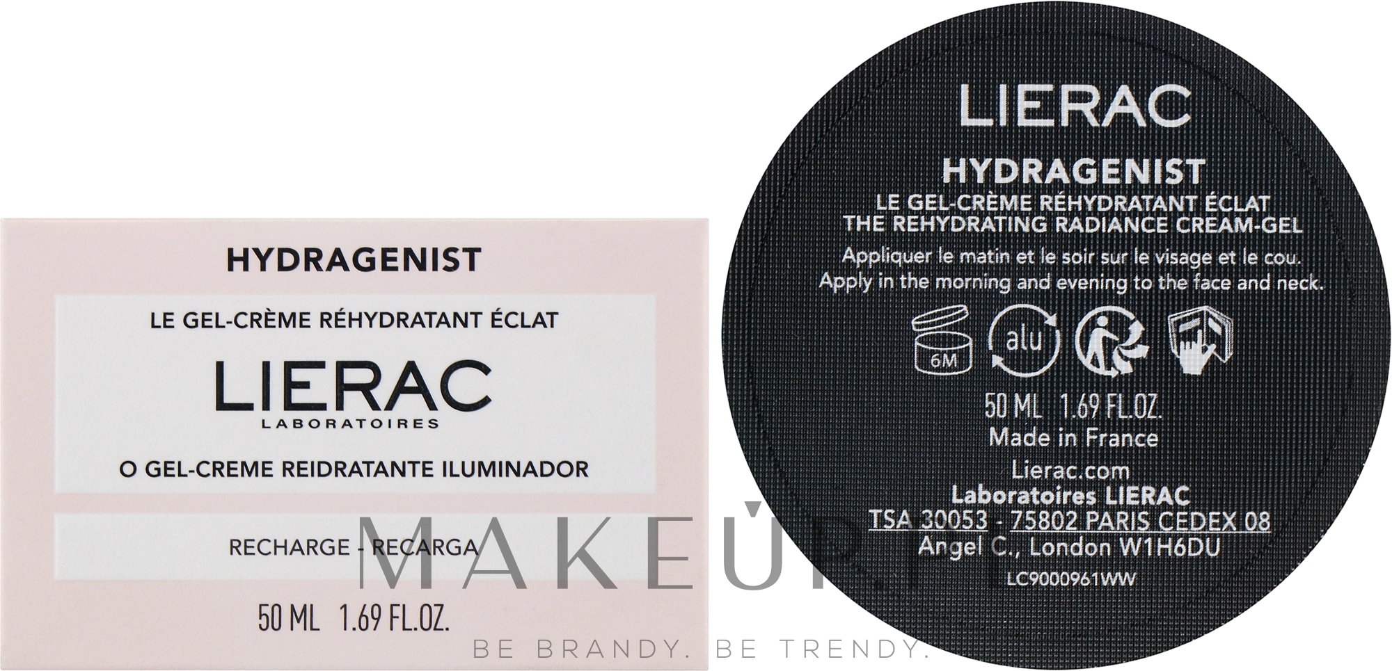 Nawilżający krem-żel do twarzy - Lierac Hydragenist The Rehydrating Radiance Cream-Gel Refill (uzupełnienie) — Zdjęcie 50 ml