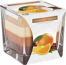 Świeca zapachowa trójwarstwowa w szkle Cynamon i pomarańcza - Bispol Scented Candle Cinnamon & Orange — Zdjęcie N1