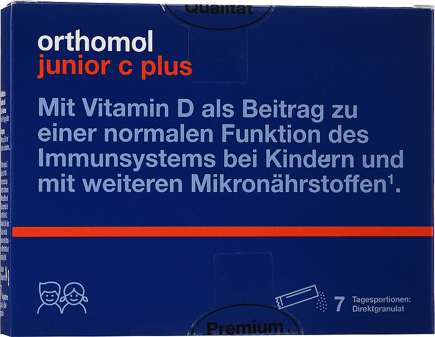 Witamina C + D z selenem w granulkach - Orthomol Junior C Plus — Zdjęcie N1