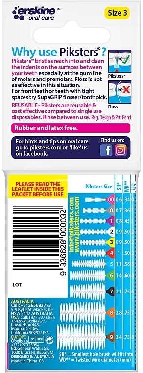 Szczoteczki międzyzębowe 3, żółte, 10 sztuk - Piksters Interdental Brushes Yellow Size 3 — Zdjęcie N2