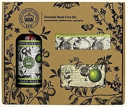 Kup Zestaw - The English Soap Company Lemongrass & Lime Essential Hand Care Set (soap/240g + h/cr/75ml + h/wash/500ml)