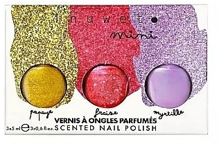 Zestaw - Inuwet Mini Scented Nail Polish Trio Set (nail/polish/5 ml*3) — Zdjęcie N1