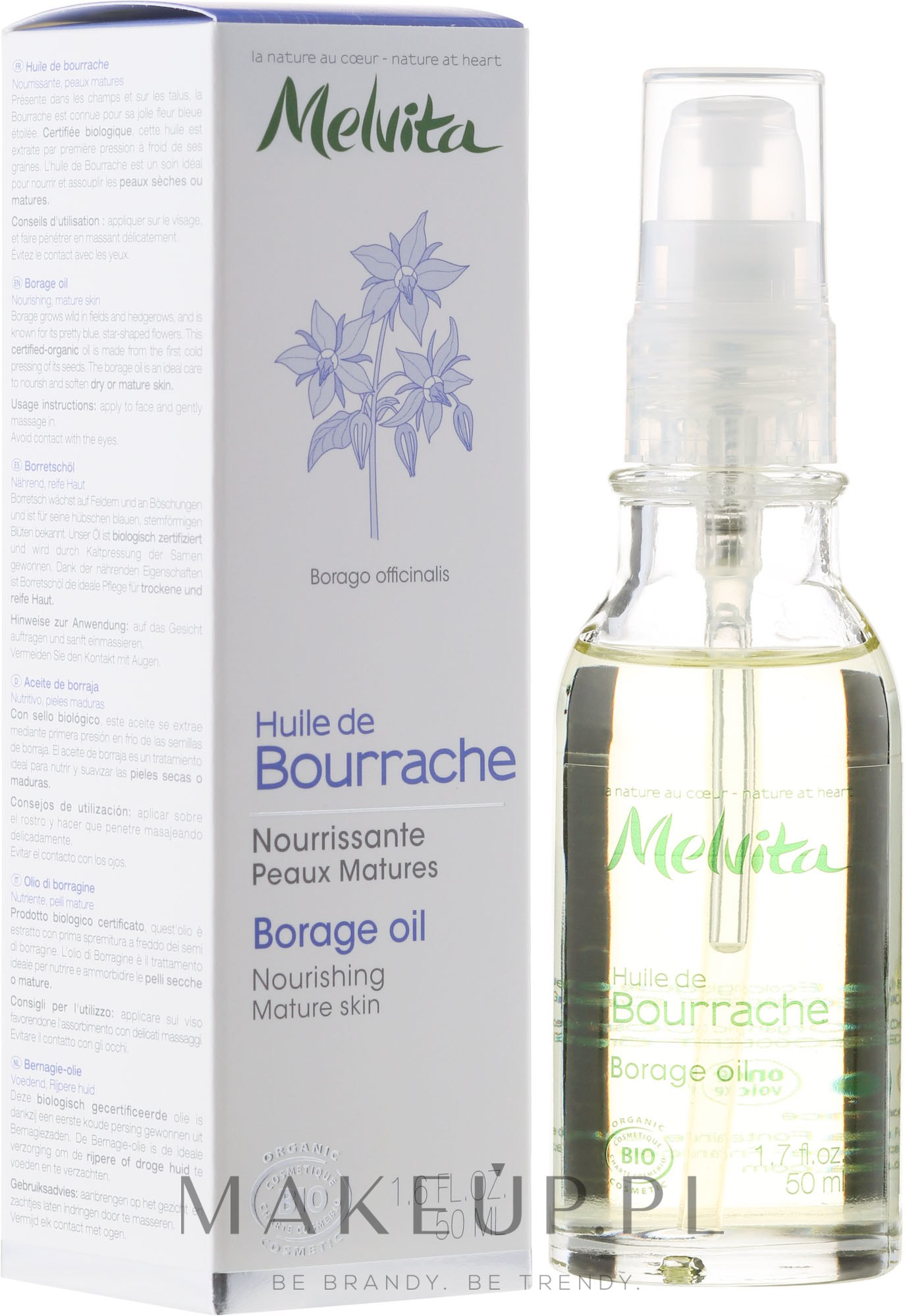 Odżywczy olej z nasion ogórecznika - Melvita Huile de Bourrache Nourishing and Regenerating Borage Oil — Zdjęcie 50 ml