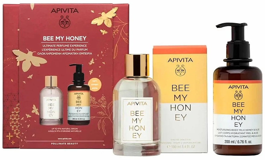 Zestaw (edt 100 ml + b/milk 200 ml) - Apivita Bee My Honey — Zdjęcie N1