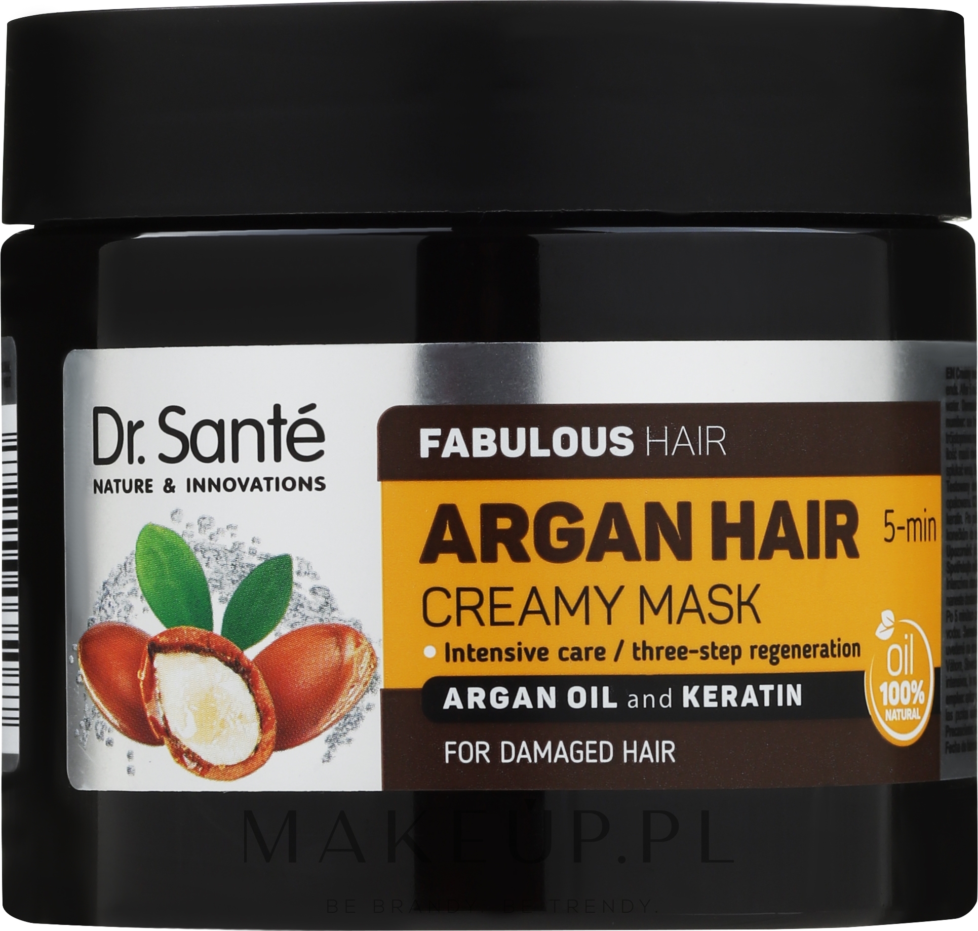 Kremowa maska do włosów Olej arganowy i keratyna - Dr Sante Argan Hair — Zdjęcie 300 ml