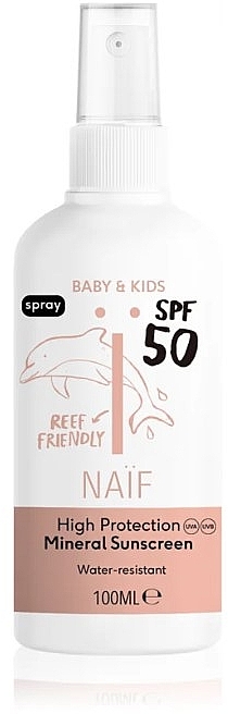 Spray przeciwsłoneczny dla niemowląt i dzieci - Naif Baby & Kids Mineral Sunscreen SPF 50 — Zdjęcie N1