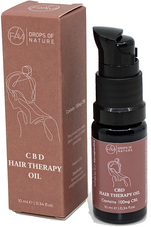 Olejek do włosów - Fam Drops Of Nature 100 mg CBD Hair Therapy Oil — Zdjęcie N1