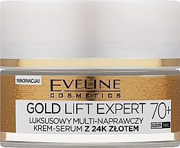 Luksusowy multinaprawczy krem-serum z 24k złotem 70+ - Eveline Cosmetics Gold Lift Expert — Zdjęcie N2