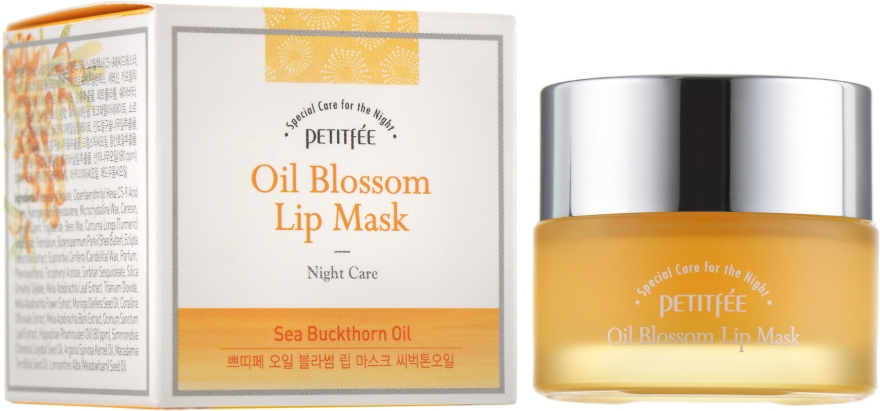 Maska do ust z witaminą E i olejem z rokitnika na noc - Petitfee & Koelf Oil Blossom Lip Mask
