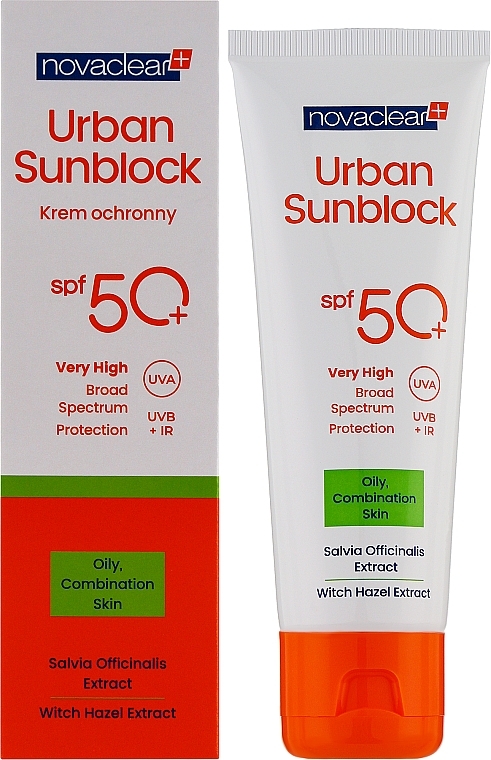 Krem ochronny przeciw promieniom UV do skóry tłustej - Novaclear Urban Sunblock Protective Cream Oily Skin SPF50 — Zdjęcie N2