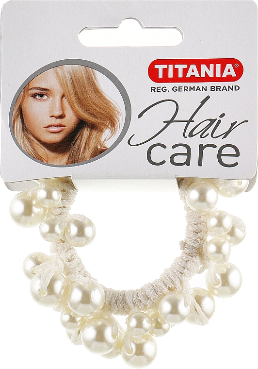 Gumka do włosów 8171, biała - Titania Hair Care — Zdjęcie N1