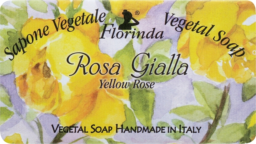 Mydło naturalne w kostce Żółta róża - Florinda Sapone Vegetal Soap Yellow Rose  — Zdjęcie N1
