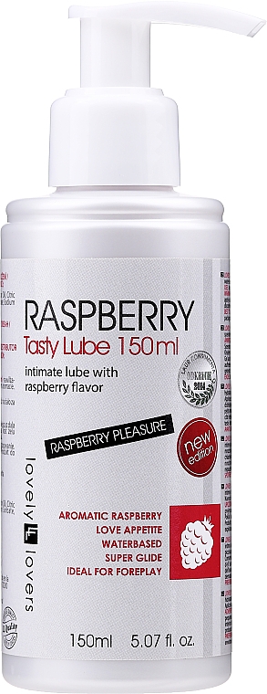 Intymny żel o smaku malinowym - Lovely Lovers Raspberry Tasty Lube  — Zdjęcie N1