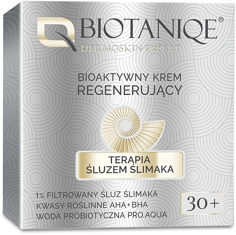 Bioaktywny krem regenerujący do twarzy 30+ - Biotaniqe Terapia śluzem ślimaka — Zdjęcie N1