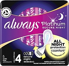 Podpaski higieniczne, rozmiar 4, 5 szt - Always Platinum Secure Night — Zdjęcie N8