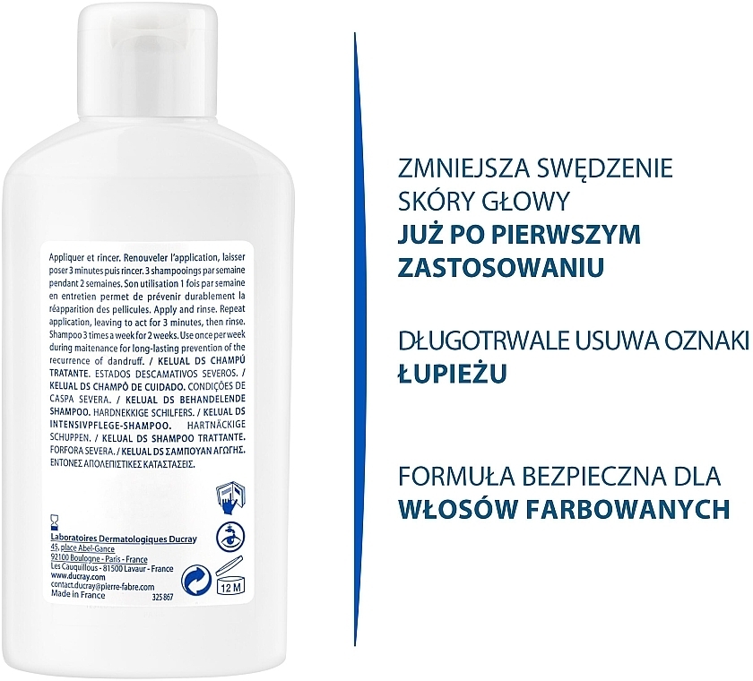 Szampon do postępowania w ciężkich stanach łupieżowych przeciwłupieżowych - Ducray Kelual Ds Shampoo — Zdjęcie N7