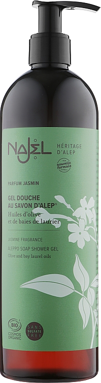 Żel pod prysznic z mydłem Aleppo, Jaśmin - Najel Aleppo Soap Shower Gel Olive And Bay Laurel Oils