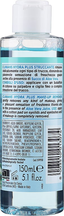 PREZENT! Delikatny płyn do demakijażu z wyciągiem z aloesu - Clinians Hydra Plus Delicate Eye Make-up Remover Gel Aloe Vera — Zdjęcie N2