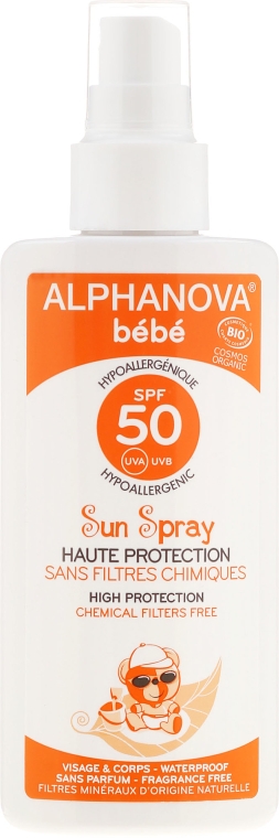 Przeciwsłoneczny spray dla dzieci SPF 50 - Alphanova Bébé — Zdjęcie N1