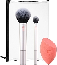 Zestaw do makijażu - Real Techniques Naturally Radiant Sponge + Brush Kit (sponge/1pcs + brush/2pcs + bag/1pcs) — Zdjęcie N1
