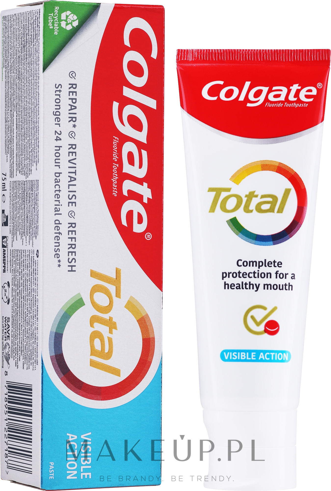 Widoczne działanie, multiochronna pasta do zębów z fluorem - Colgate Total — Zdjęcie 75 ml