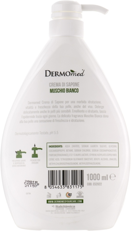 Kremowe mydło w płynie Białe piżmo - Dermomed Cream Soap White Musk — Zdjęcie N3