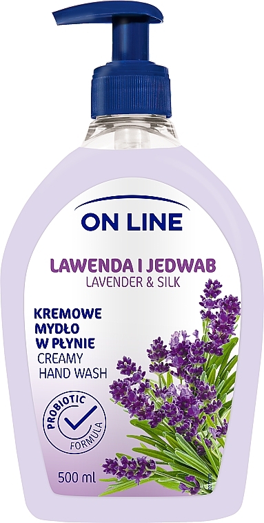 Kremowe mydło w płynie Lawenda i jedwab - On Line Lavender & Silk Creamy Hand Wash — Zdjęcie N1