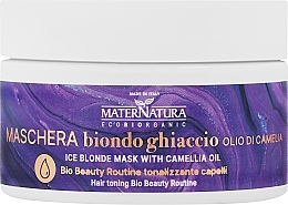 Maska tonizująca do włosów blond z olejkiem kameliowym - MaterNatura Toning Mask Blonde Hair Ice Camellia Oil — Zdjęcie N2